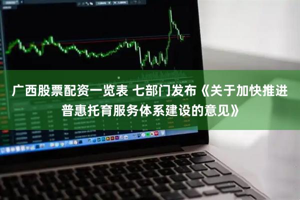广西股票配资一览表 七部门发布《关于加快推进普惠托育服务体系建设的意见》