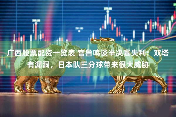 广西股票配资一览表 宫鲁鸣谈半决赛失利：双塔有漏洞，日本队三分球带来很大威胁