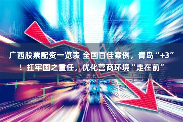 广西股票配资一览表 全国百佳案例，青岛“+3”！扛牢国之重任，优化营商环境“走在前”